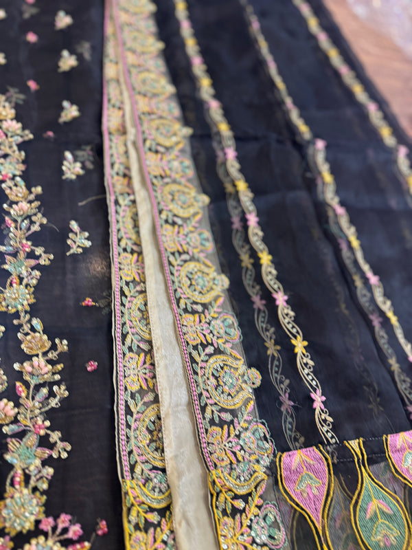 Kanwal Malik black chiffon wedding edition