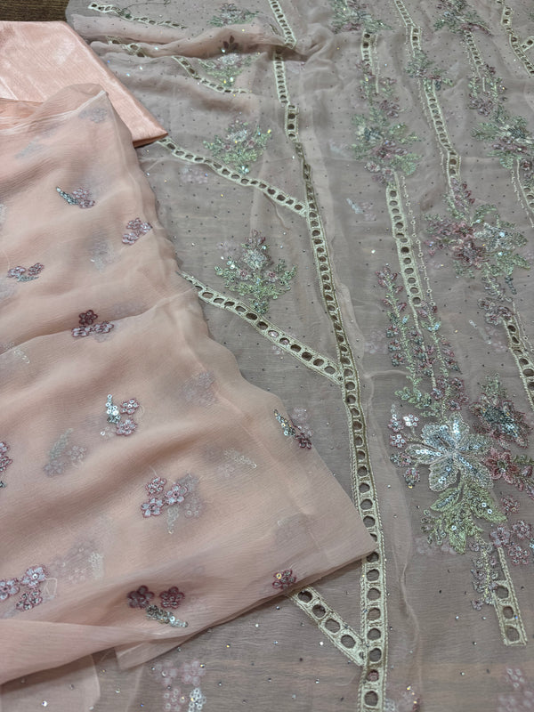 Maria b pink lilacs chiffon collection