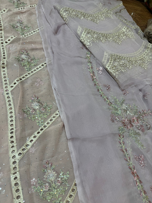 Maria b pink lilacs chiffon collection