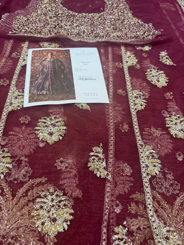 Hussain rehar majenda maroon wedding edition