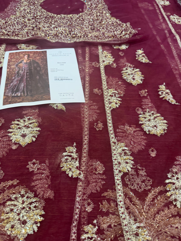 Hussain rehar majenda maroon wedding edition