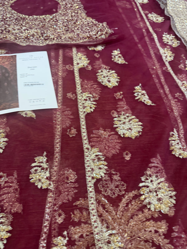 Hussain rehar majenda maroon wedding edition