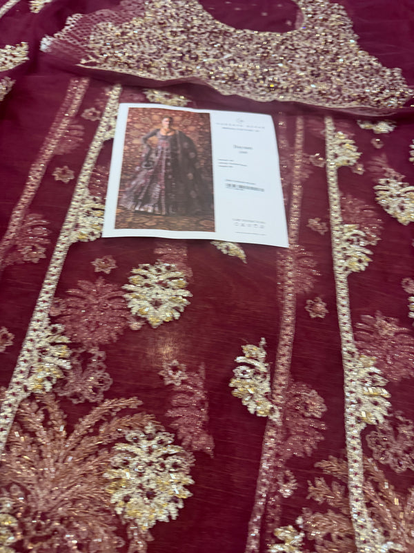 Hussain rehar majenda maroon wedding edition