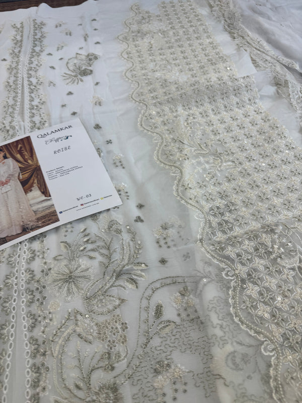 Qalamqar white wedding edition