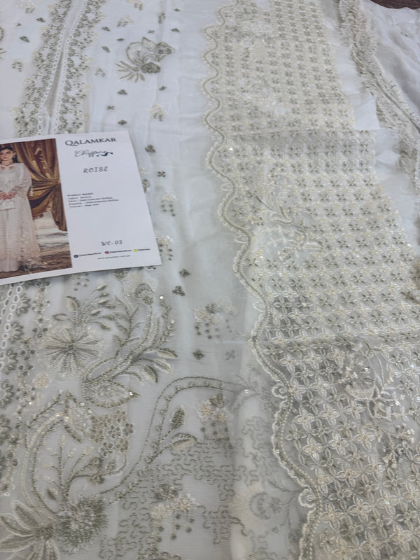 Qalamqar white wedding edition