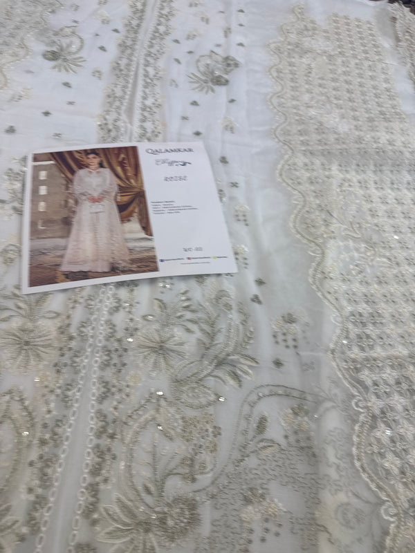 Qalamqar white wedding edition