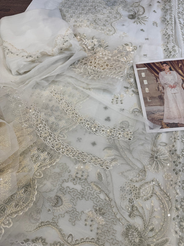Qalamqar white wedding edition