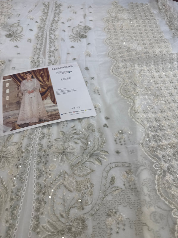 Qalamqar white wedding edition