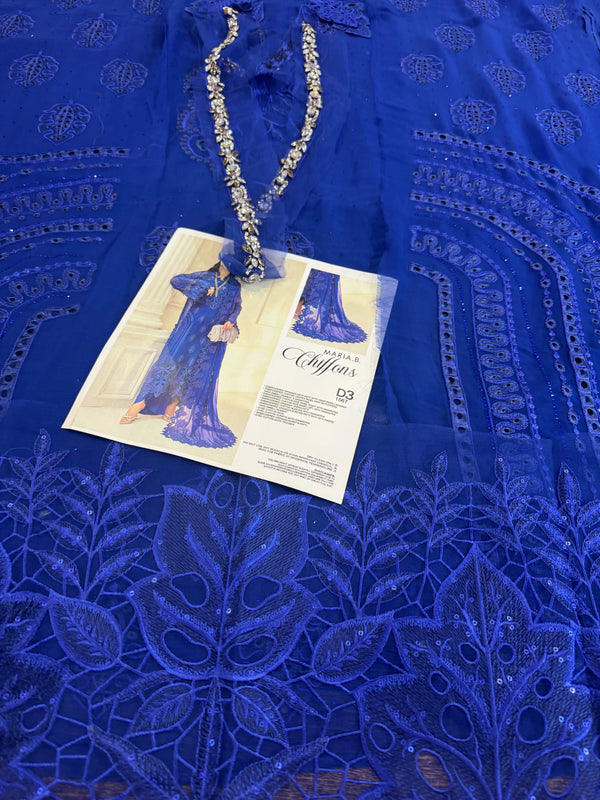 Maria B blue wedding edition chiffon