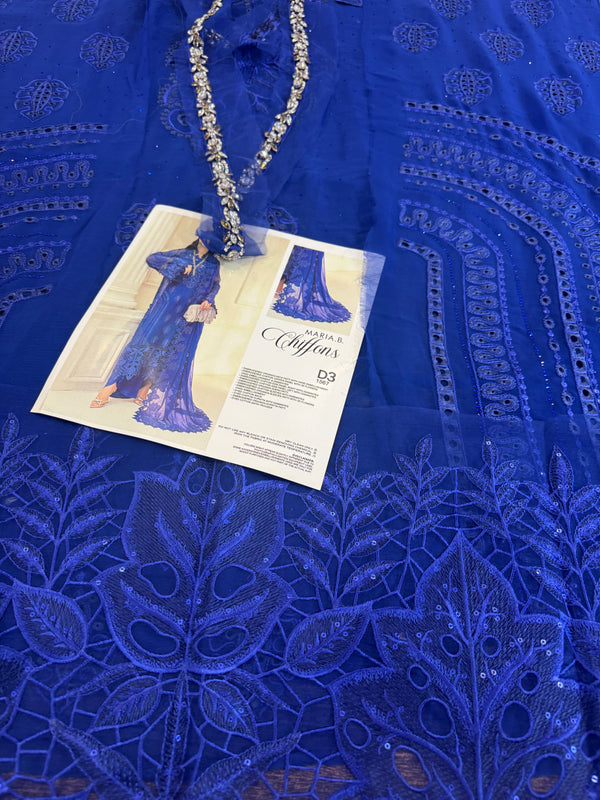 Maria B blue wedding edition chiffon
