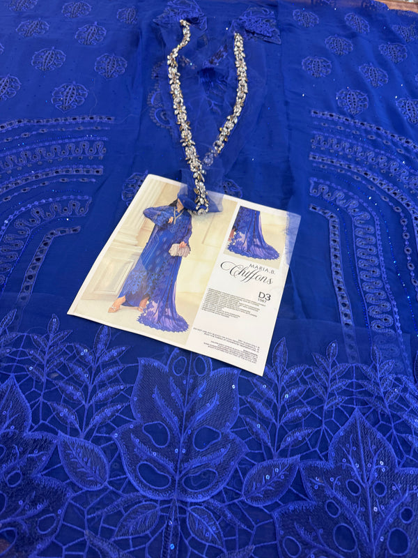 Maria B blue wedding edition chiffon