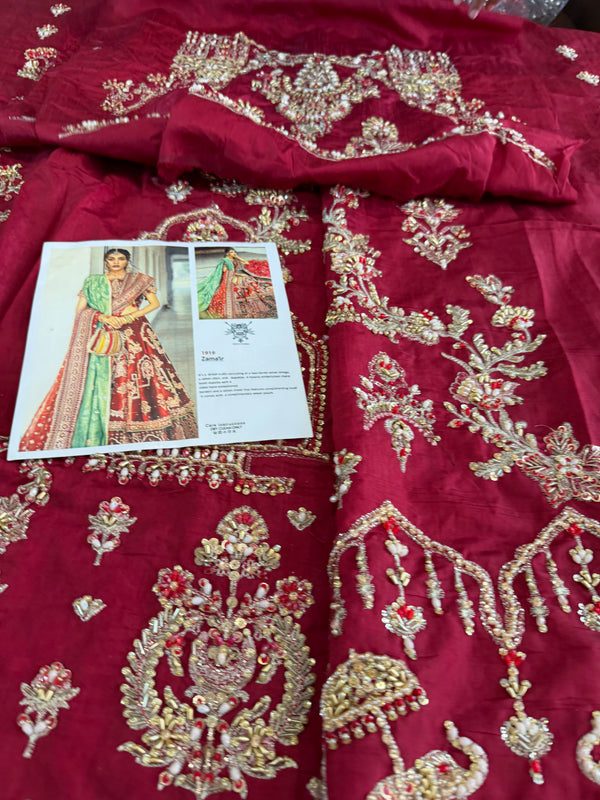 Mohsin Naveed Ranjha meroon chiffon wedding edition