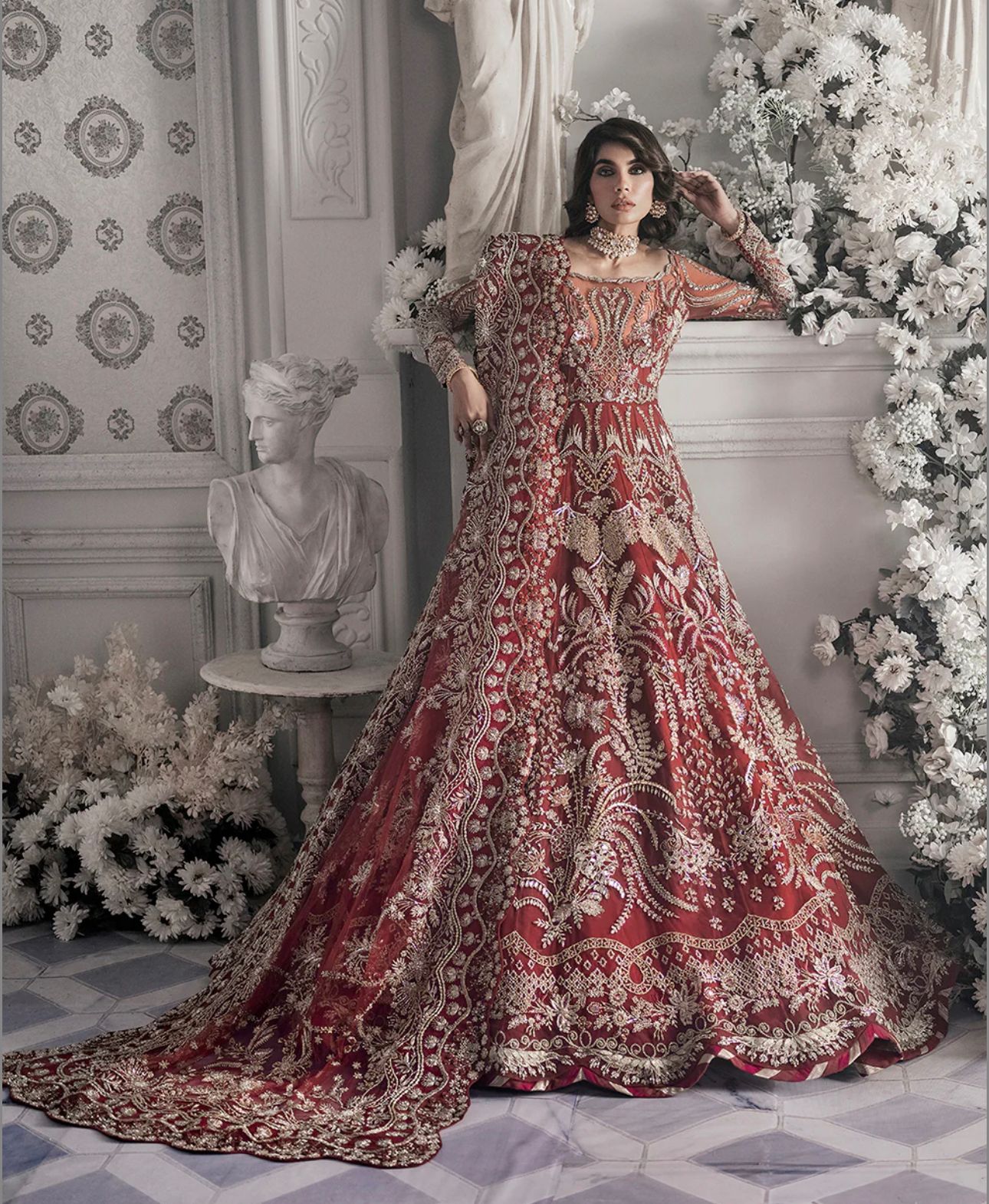 Republic Womenswear red bridal chiffon Republic Womenswear red bridal chiffon