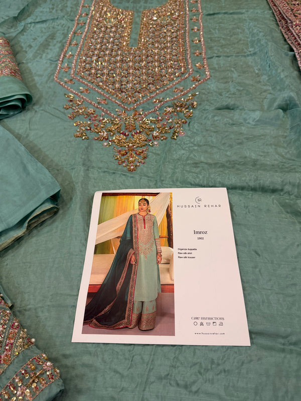 Hussain rehar sea green wedding edition