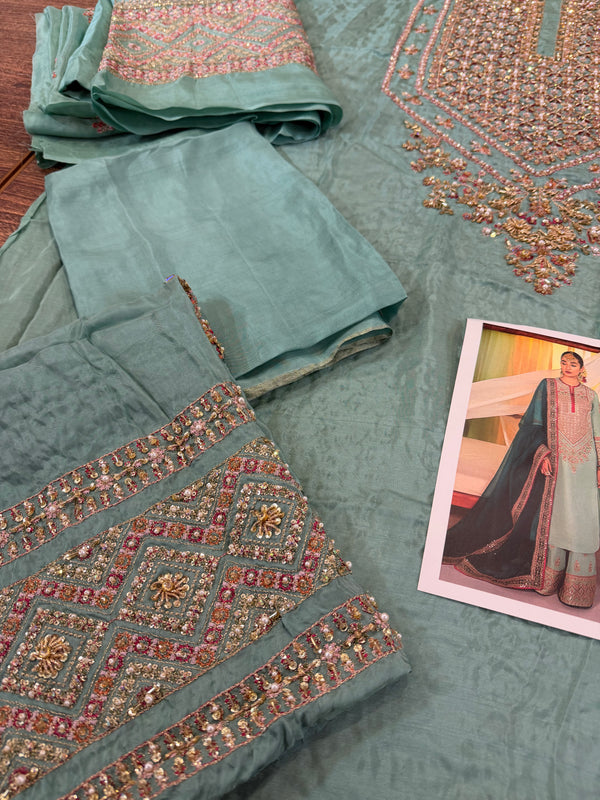 Hussain rehar sea green wedding edition