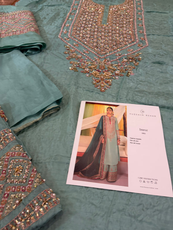 Hussain rehar sea green wedding edition