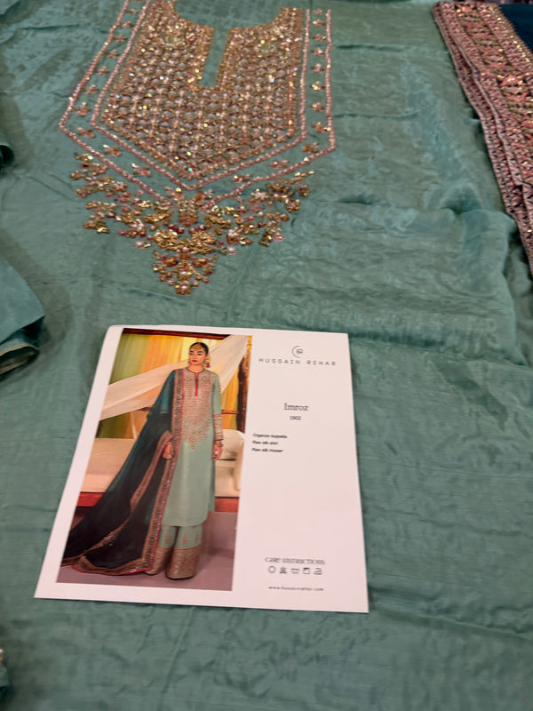 Hussain rehar sea green wedding edition