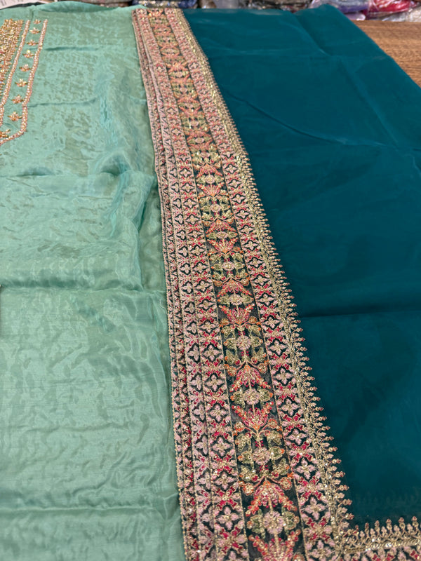 Hussain rehar sea green wedding edition