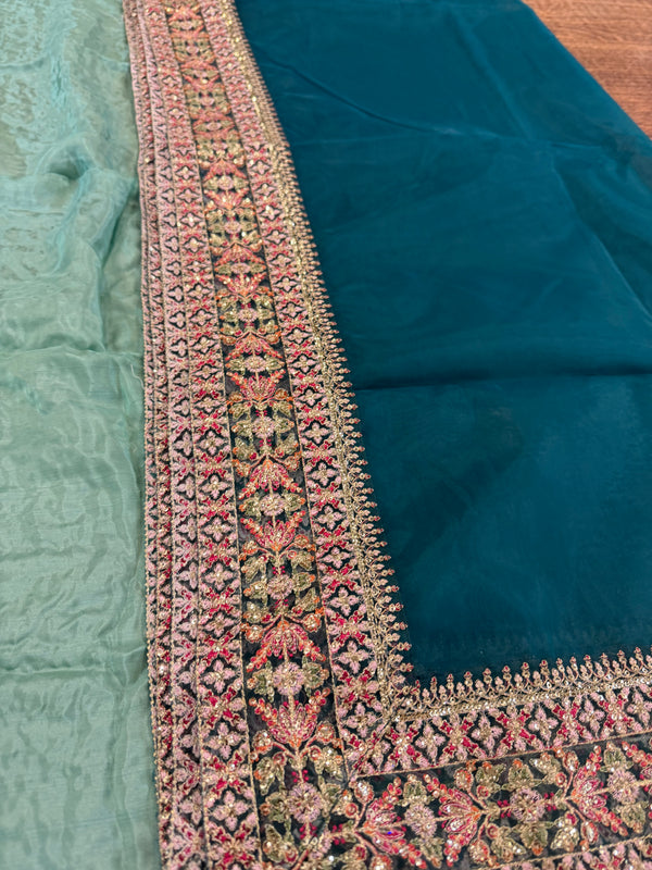 Hussain rehar sea green wedding edition