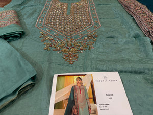 Hussain rehar sea green wedding edition
