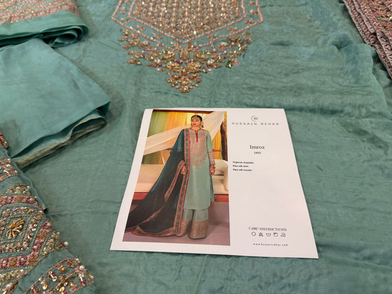 Hussain rehar sea green wedding edition