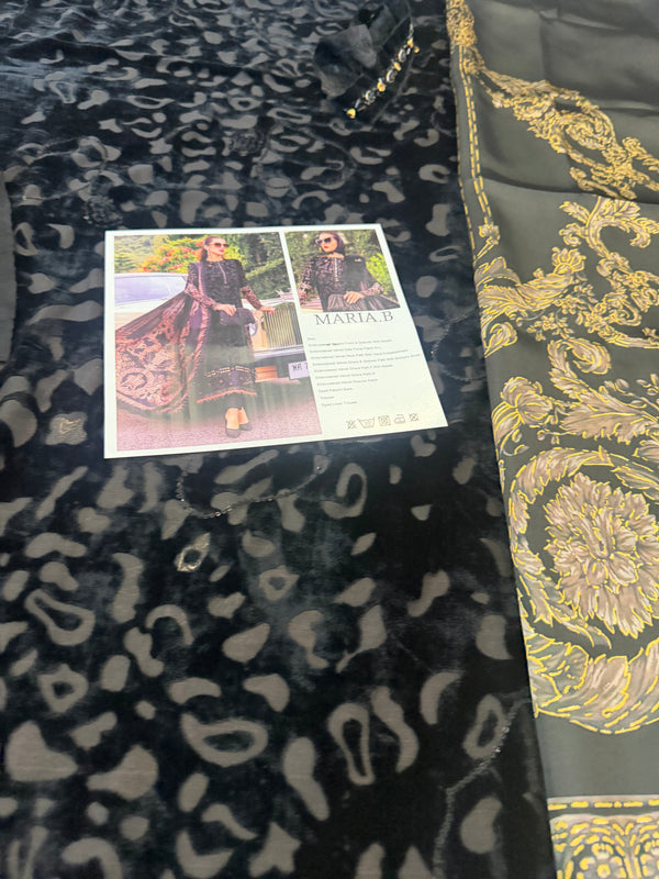 Maria B velvet black silk winter collection