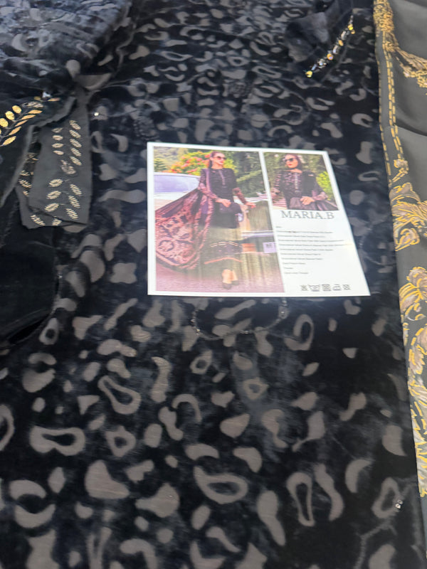 Maria B velvet black silk winter collection