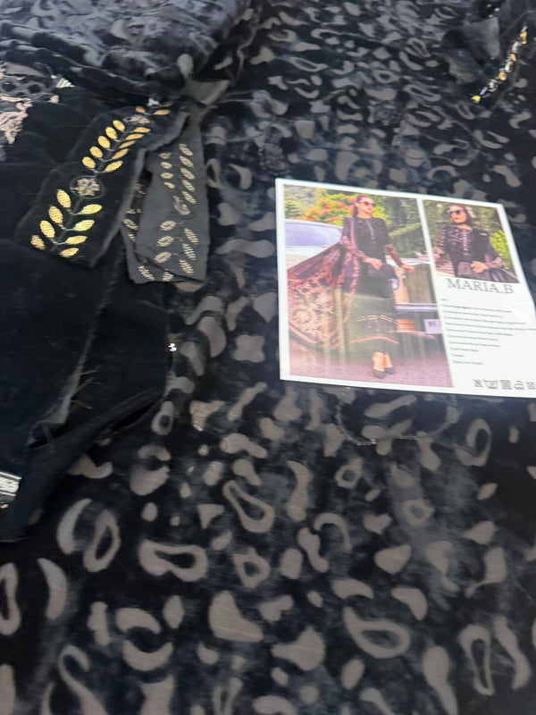 Maria B velvet black silk winter collection
