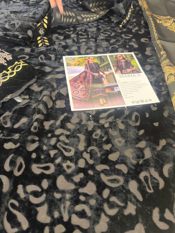 Maria B velvet black silk winter collection