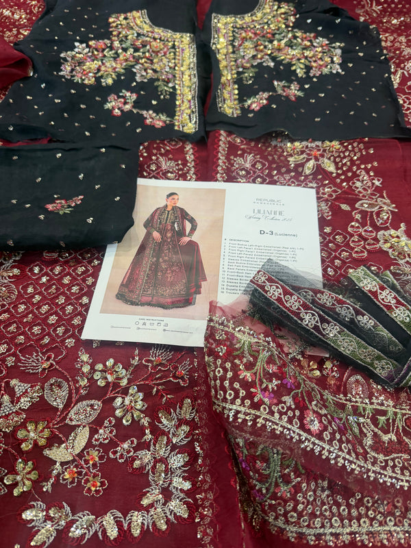 Republic womenswear black red wedding edition