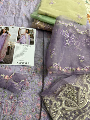 Faiza Saqlain lilac multi lawn 2026