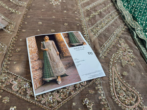 Maria B coture skin green bridal chiffon 2025