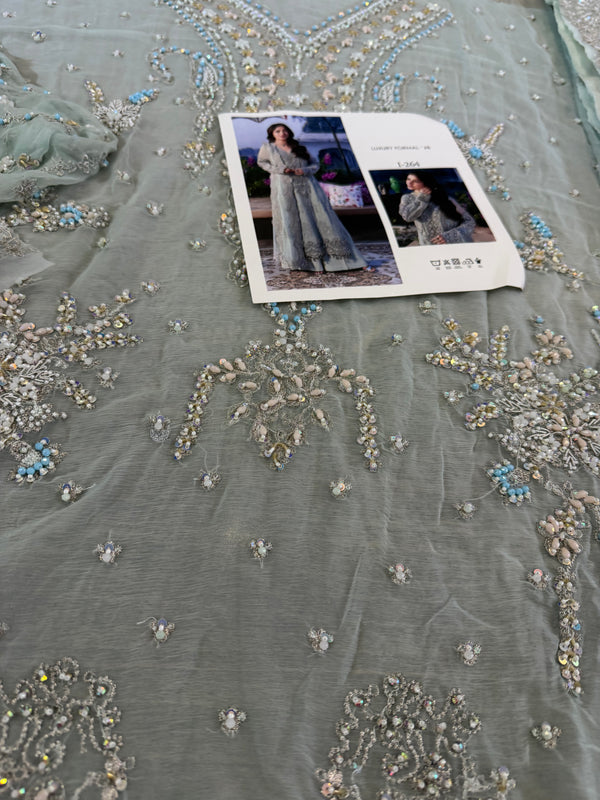 Imrozia aqua chiffon wedding edition