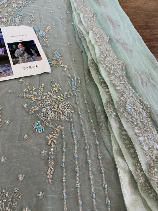 Imrozia aqua chiffon wedding edition