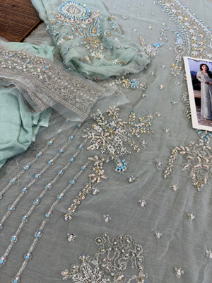 Imrozia aqua chiffon wedding edition