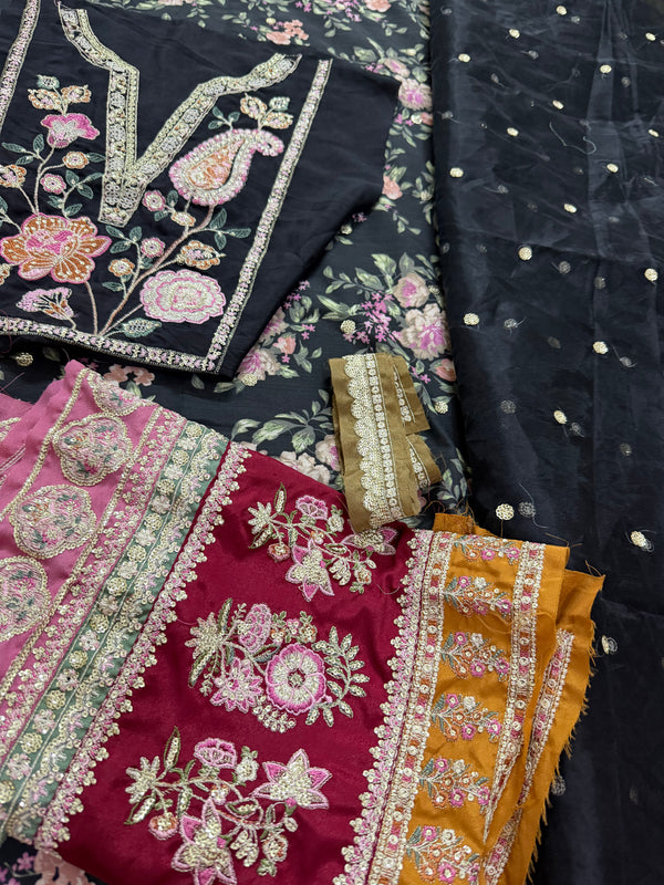 Ethnic black multi chiffon collection
