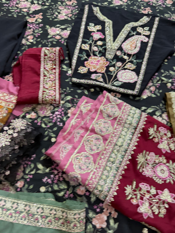 Ethnic black multi chiffon collection