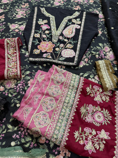 Ethnic black multi chiffon collection