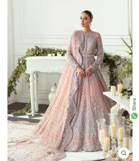 Akbar Aslam pink maxy bridal collection