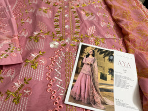 Faiza Saqlain pink lawn 2026