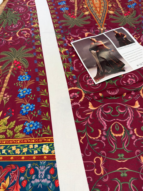 Zara Shahjahan anarkali pink edition lawn 2026
