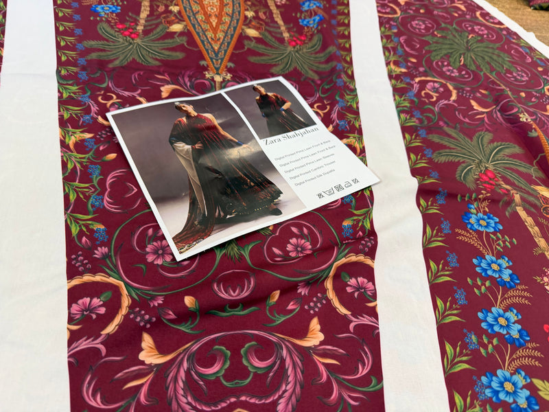 Zara Shahjahan anarkali pink edition lawn 2026