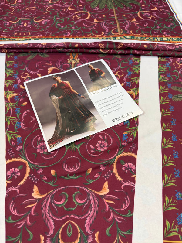 Zara Shahjahan anarkali pink edition lawn 2026