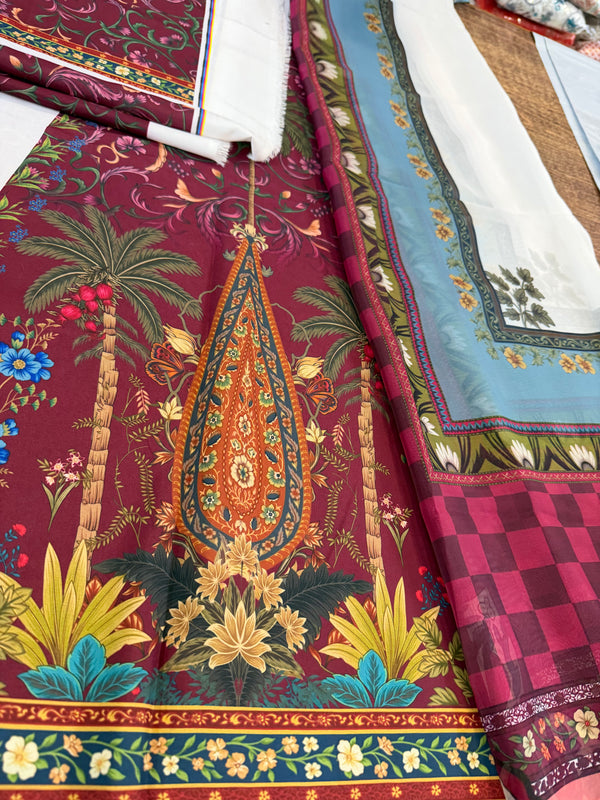 Zara Shahjahan anarkali pink edition lawn 2026