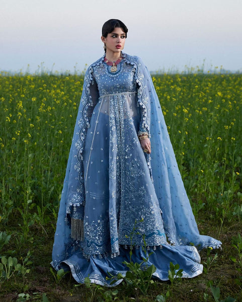 Hussain Rehar sky bridal chiffon collection