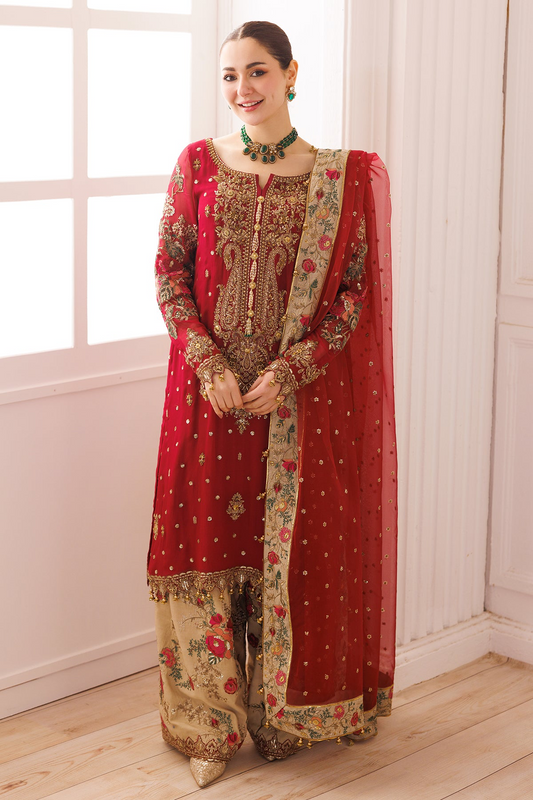Charizma red chiffon wedding edition