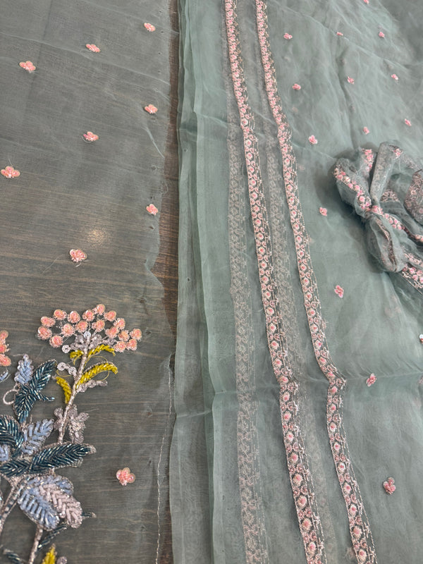 Hussain Rehar sea green multi wedding edition
