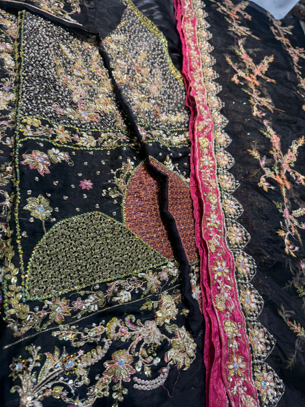 Fahad Hussain coture black wedding edition