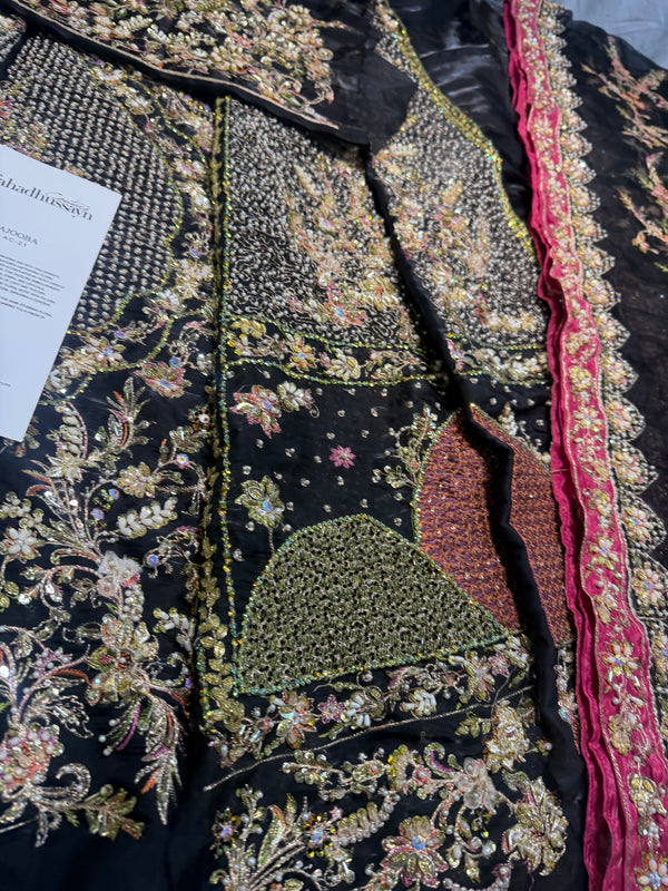 Fahad Hussain coture black wedding edition