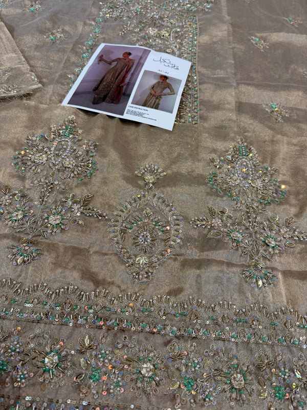 Alina khan golden rust do pata wedding edition